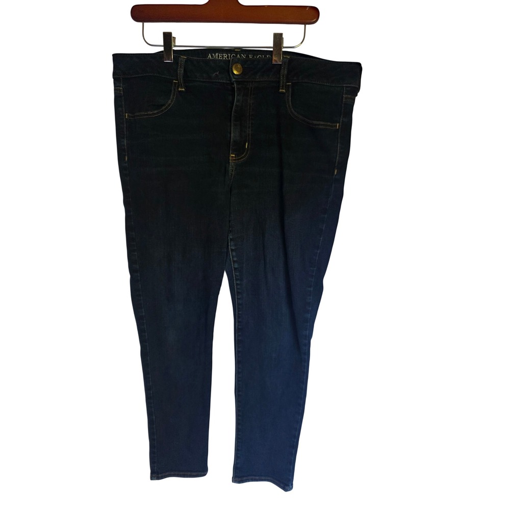 American Eagle Outfitters Super Stretch Jegging Dark Wash Denim Jeans 16 Short
